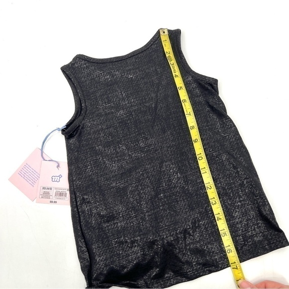 NWT MORE THAN MAGIC Girl's Black Glitter Front Knot Tank Top Size 4/5 - Picture 9 of 10